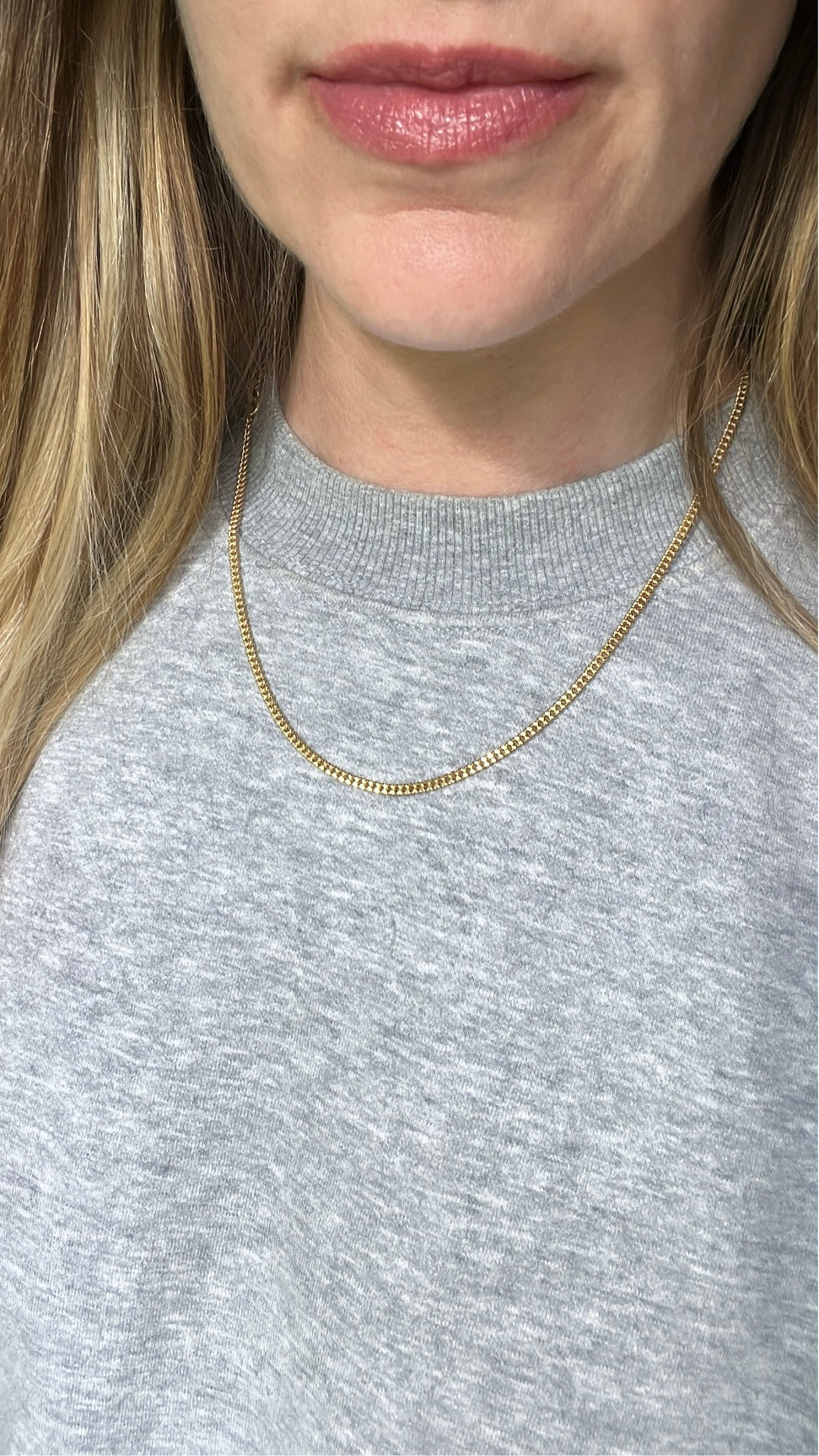 Vintage 14k Gold 17.5” Curb Link Chain