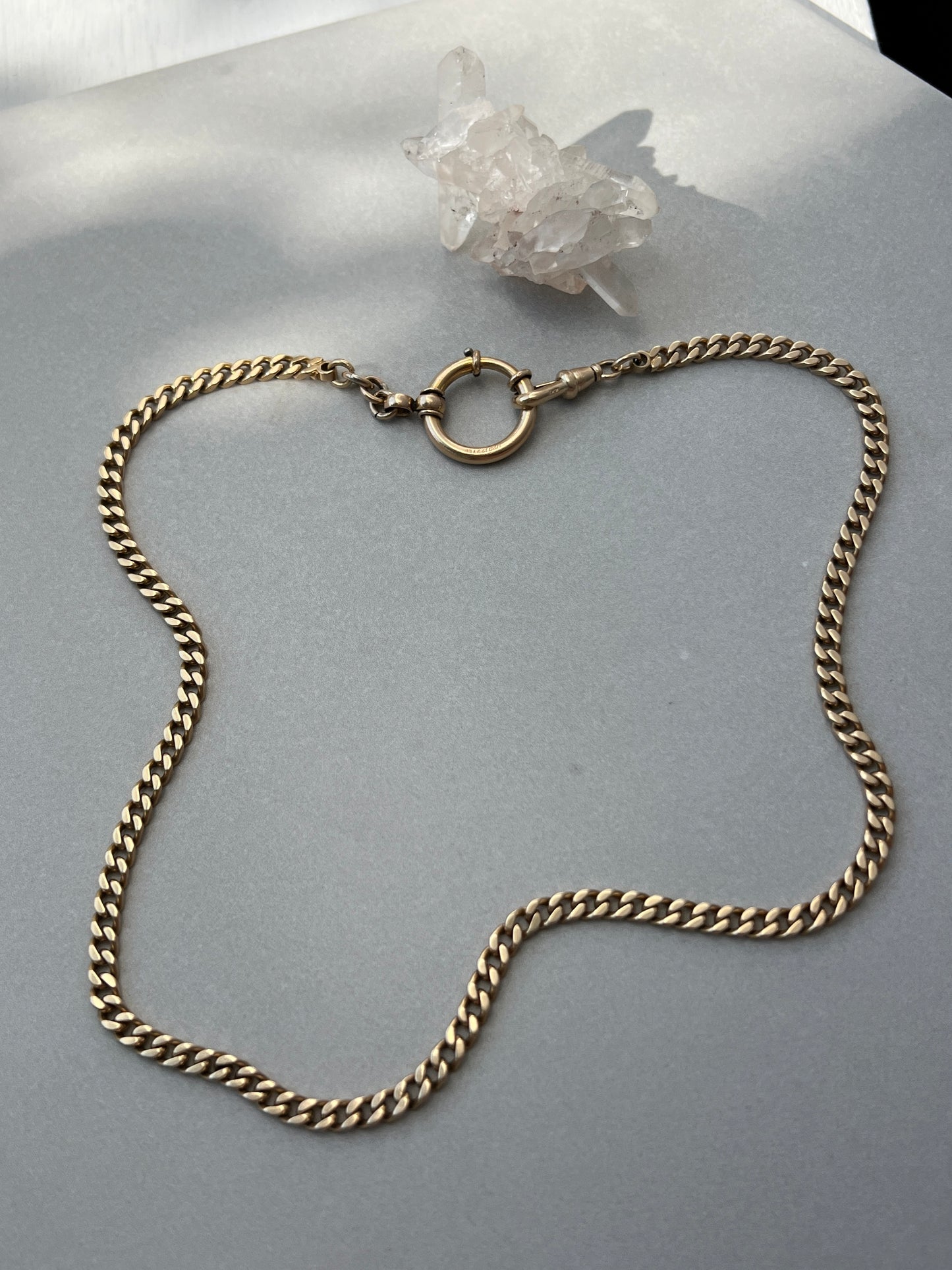 Vintage 14k Gold 17.5” Curb Link Watch Chain