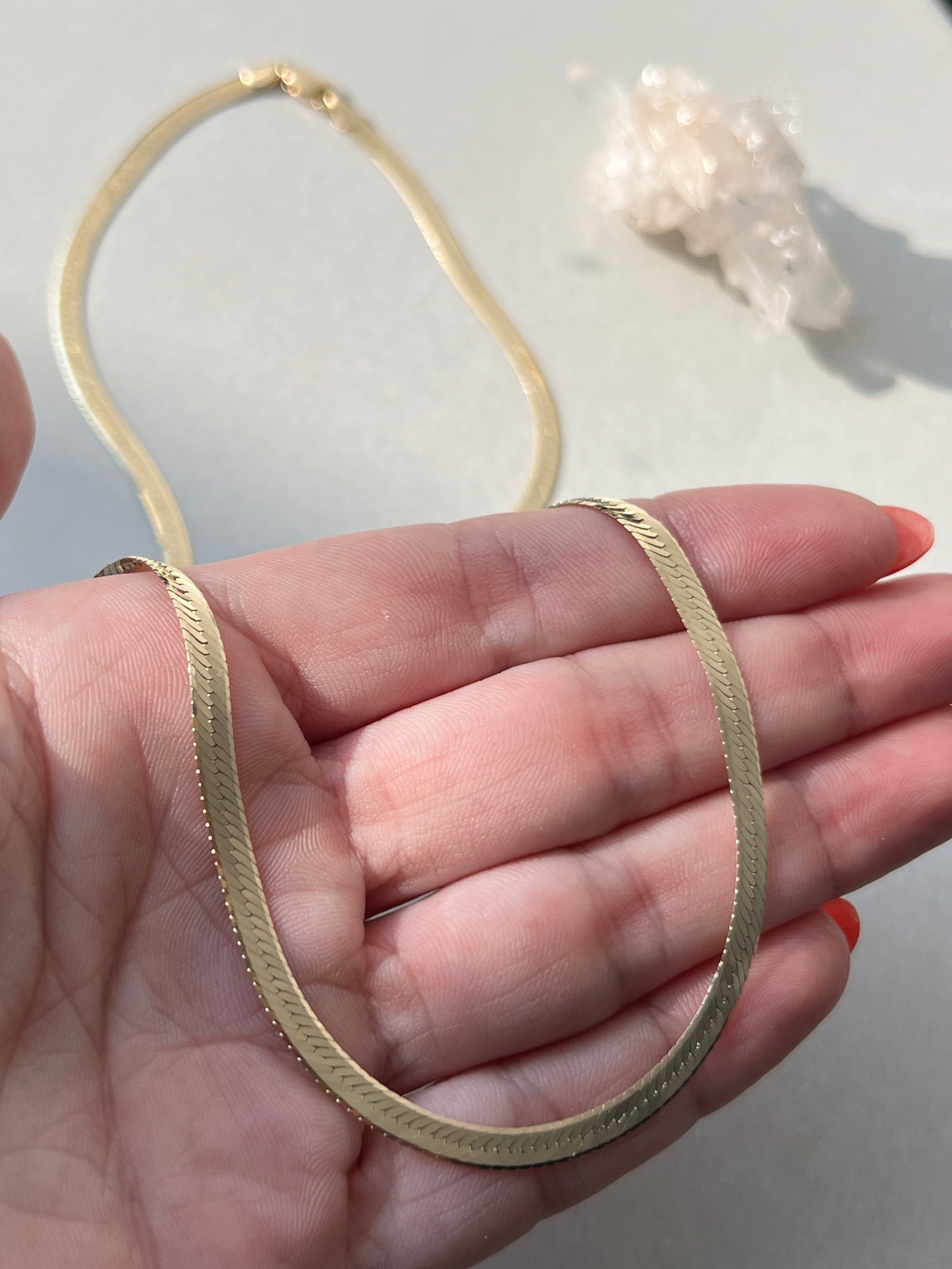 Vintage 14k Gold 20” Herringbone Chain