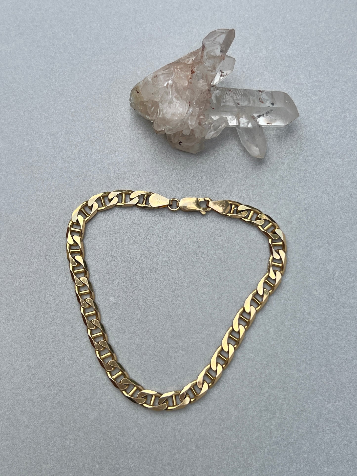 Vintage 14k Gold Heavy Anchor Link Bracelet