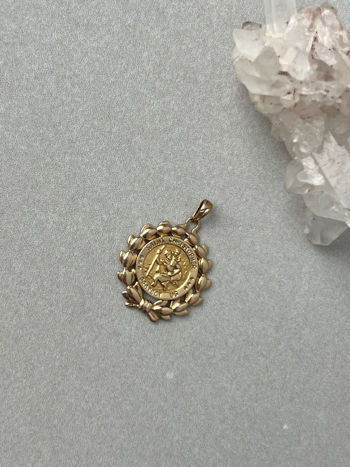 Vintage 14k Gold St Christopher Charm