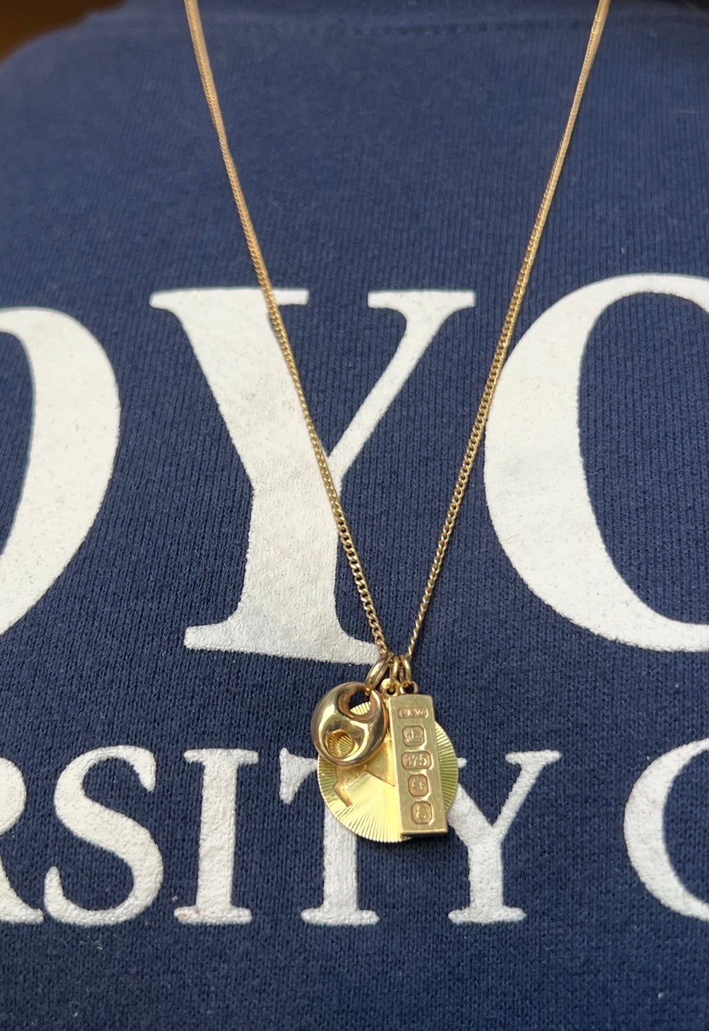 Vintage 9k Gold Ingot Bar Charm