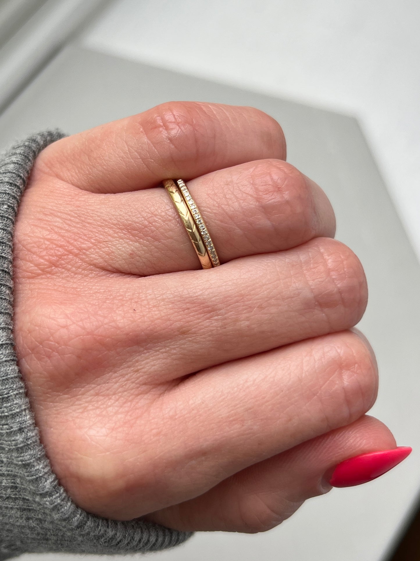 Estate 14k Gold Diamond Half Eternity Band