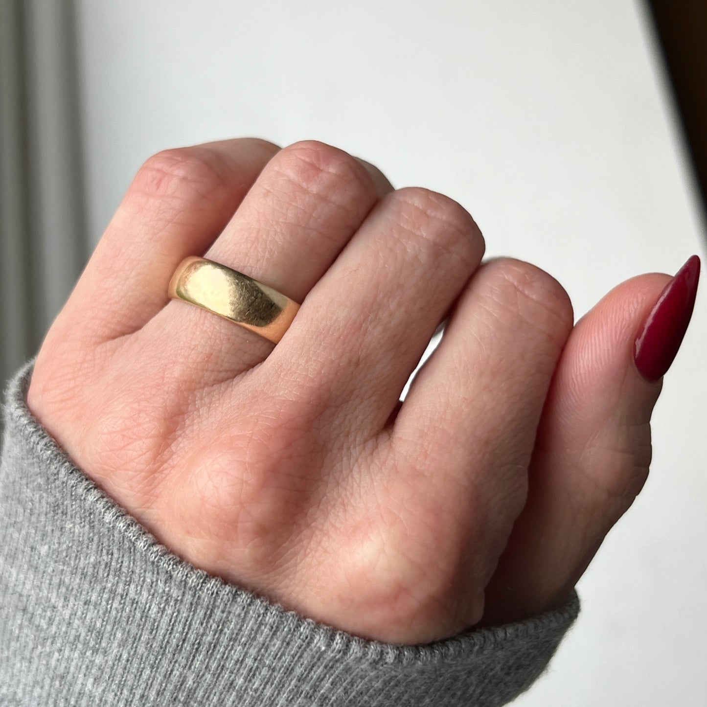 Antique 14k Gold JR Wood & Sons Wide Band Ring