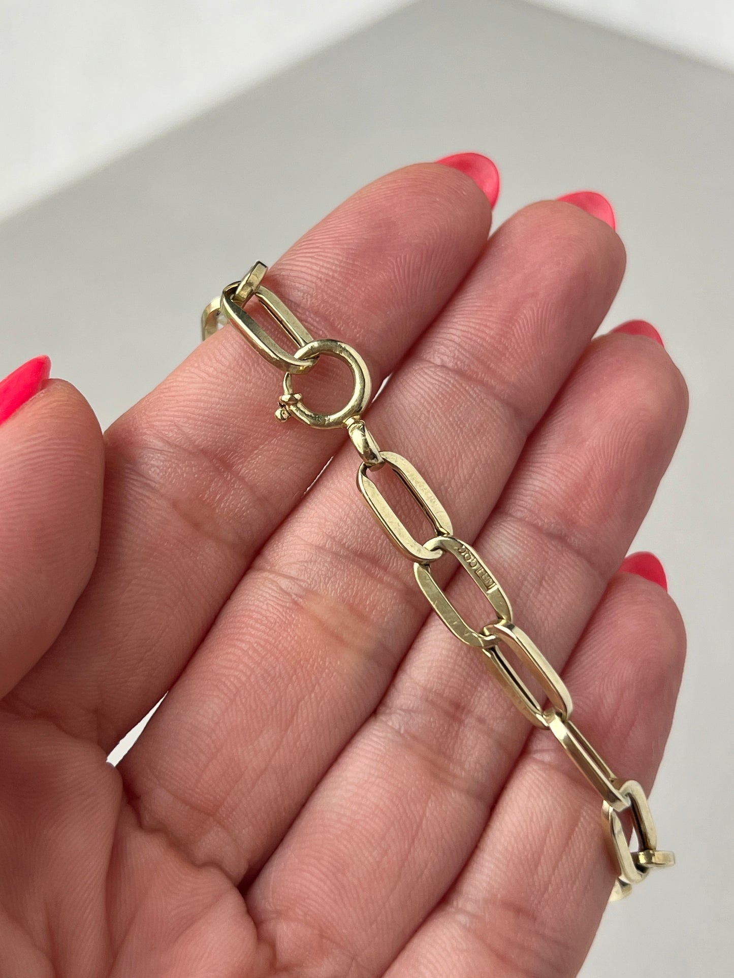 Vintage 14k Gold Paperclip Bracelet