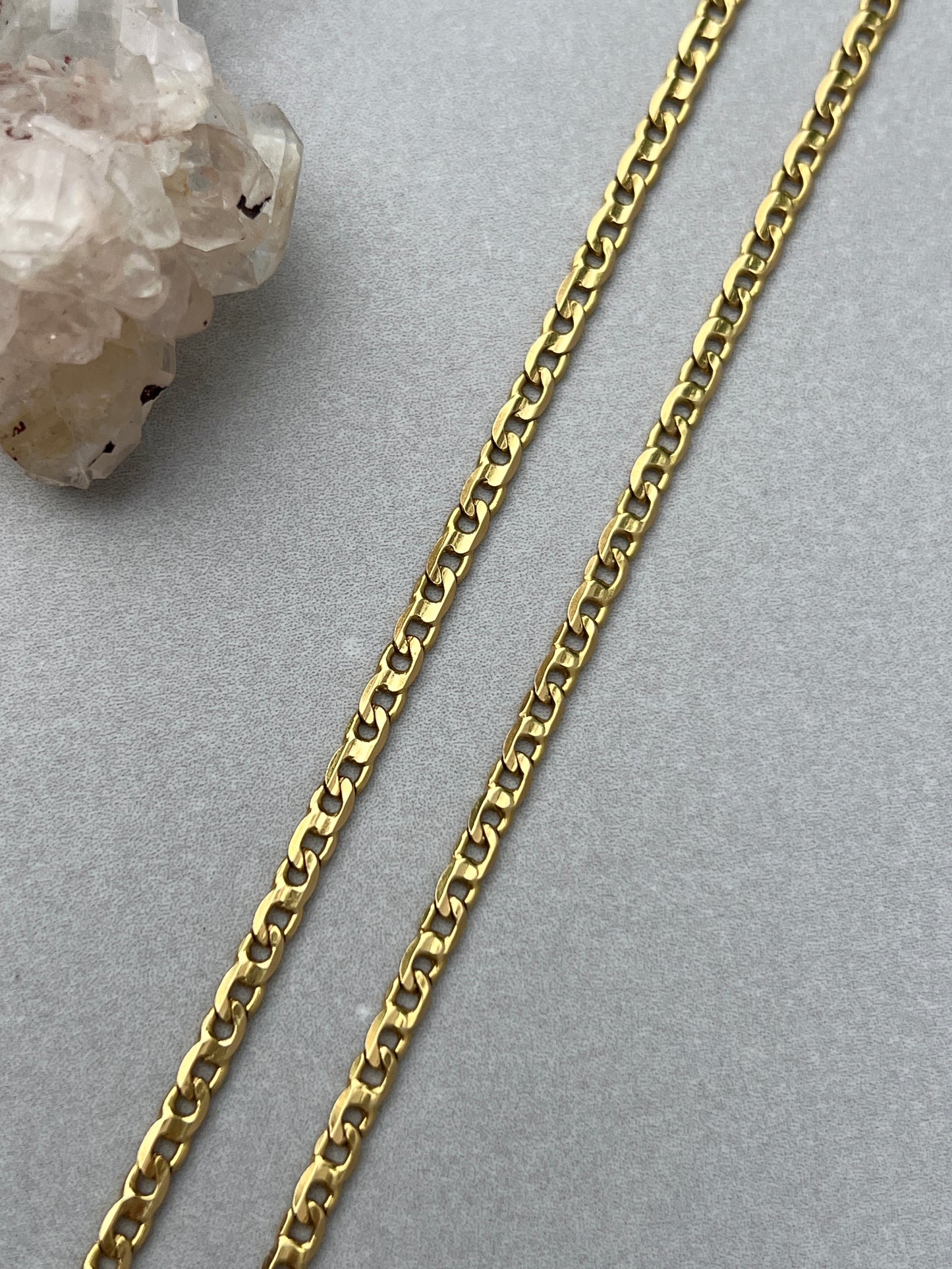 Vintage 18k Gold 7.5” Bird’s Eye Link Bracelet