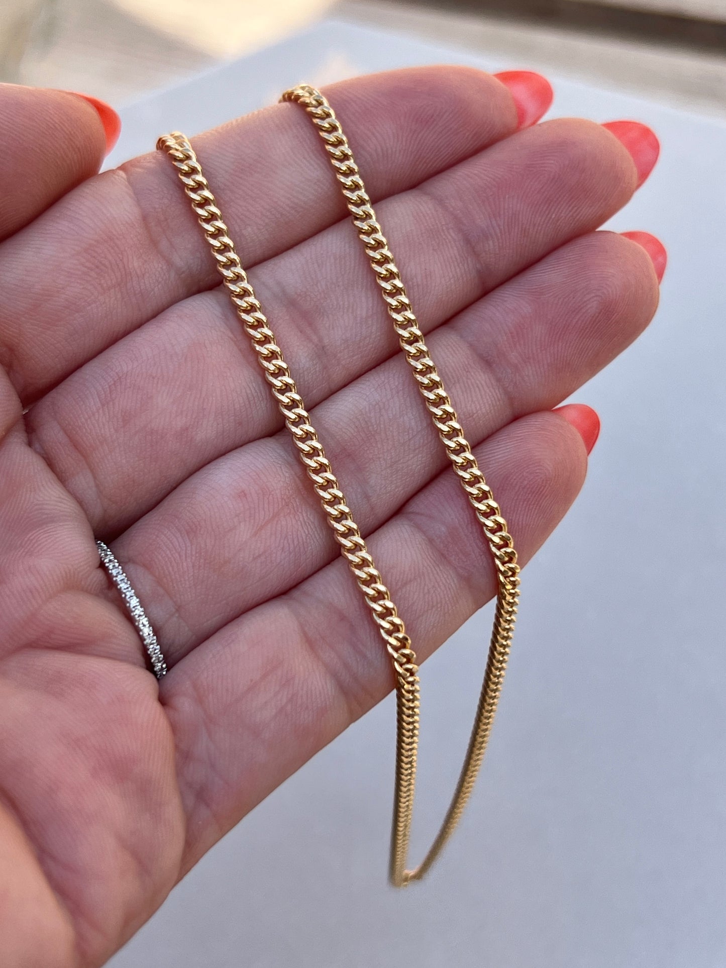 Vintage 14k Gold 17.5” Curb Link Chain