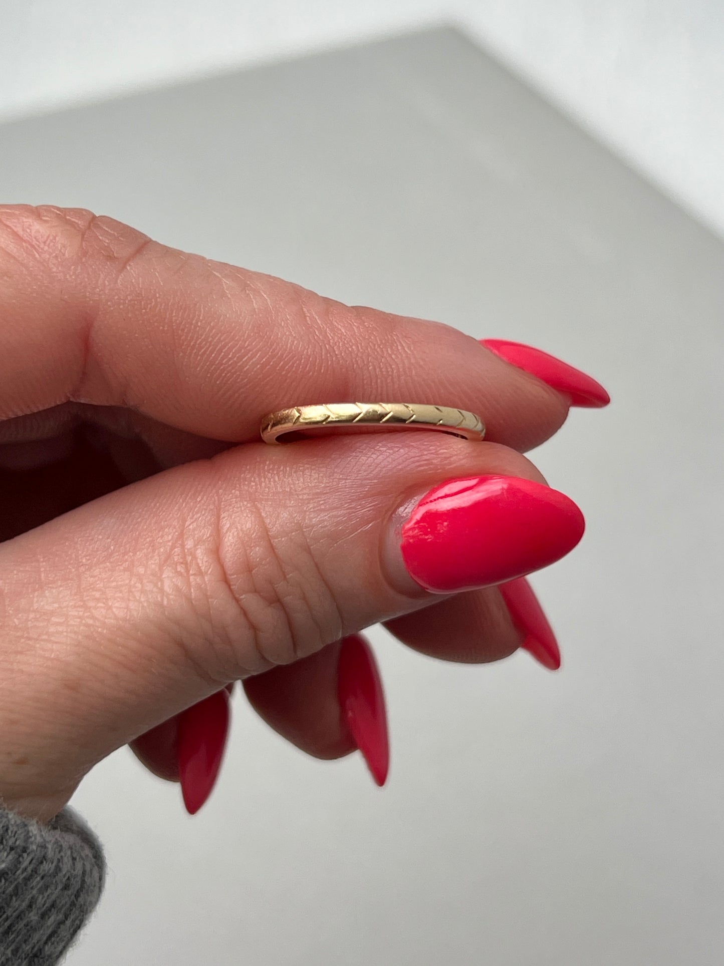 Antique 14K Gold JR Wood & Sons Wheat Band Ring