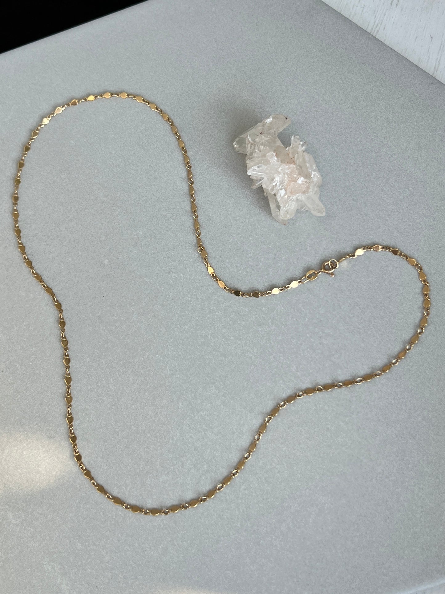 Vintage 14k Gold 21” Baby Heart Link Chain