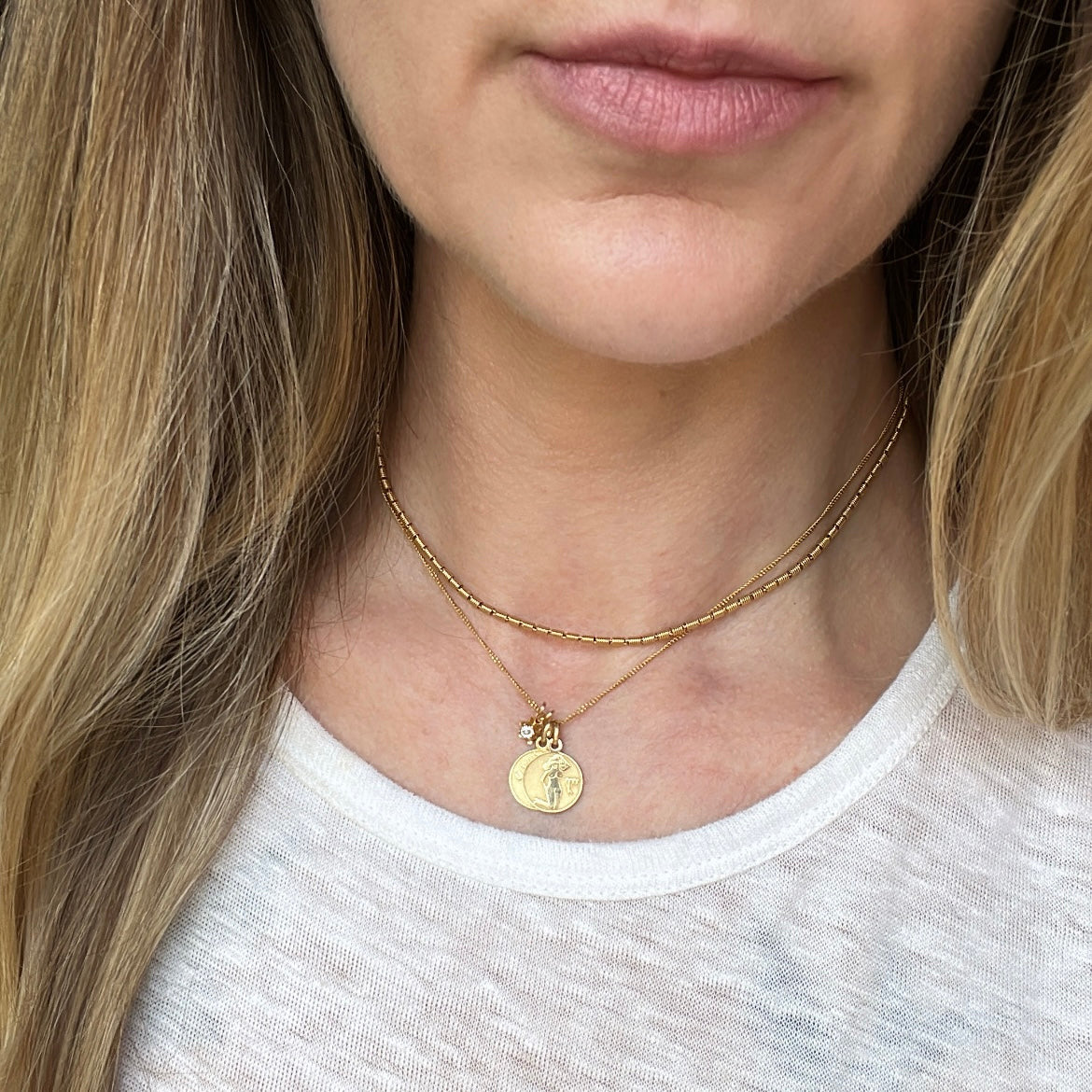 Estate 14k Gold Poseidon/ Aquarius Zodiac Charm