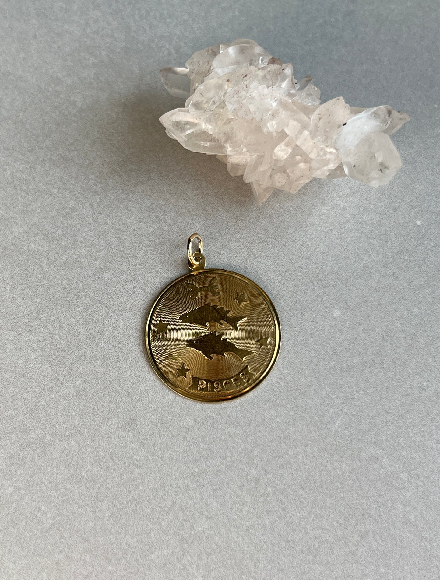 Vintage 14k Gold Pisces Zodiac Coin Charm