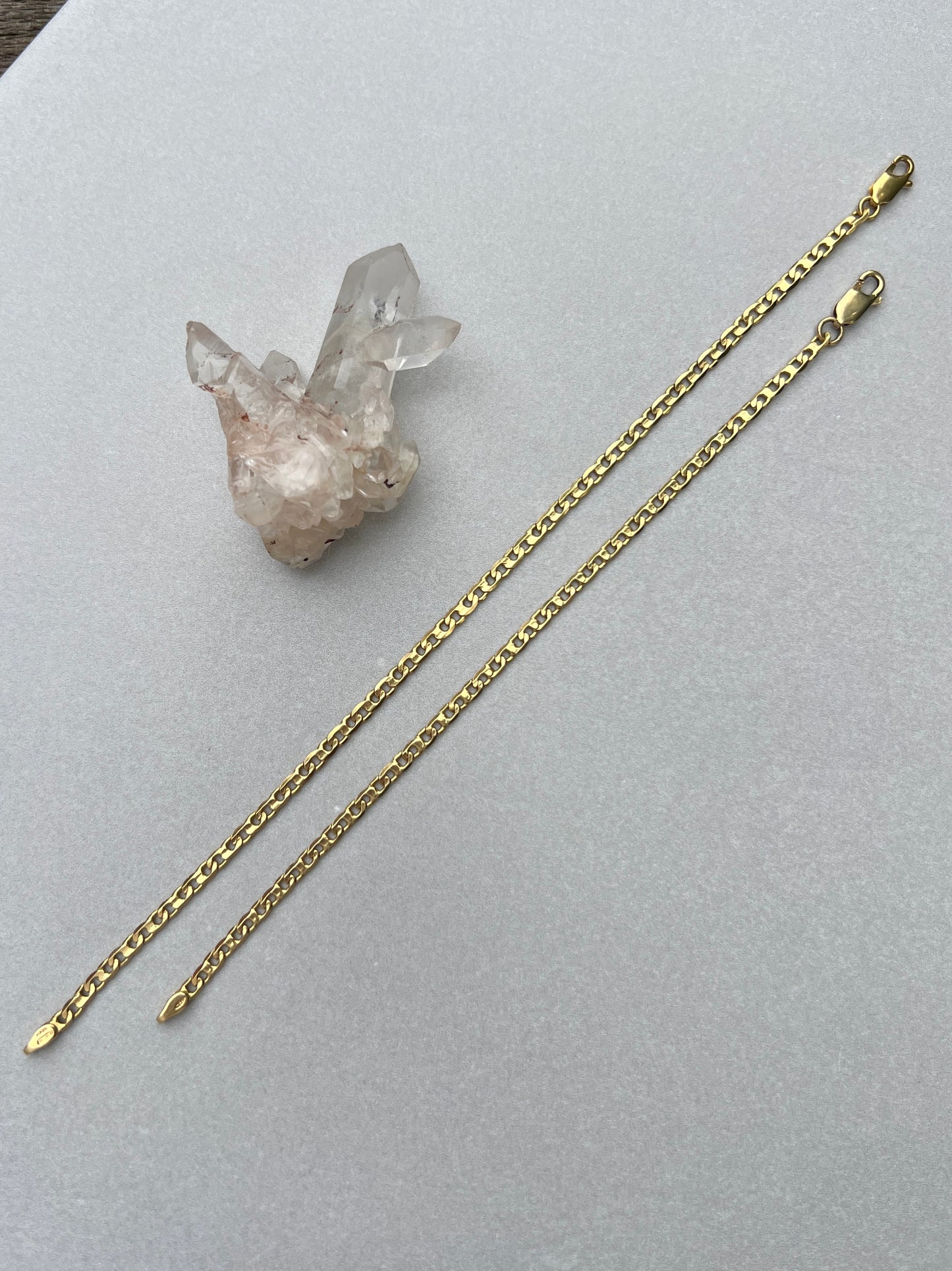 Vintage 18k Gold 7.5” Bird’s Eye Link Bracelet