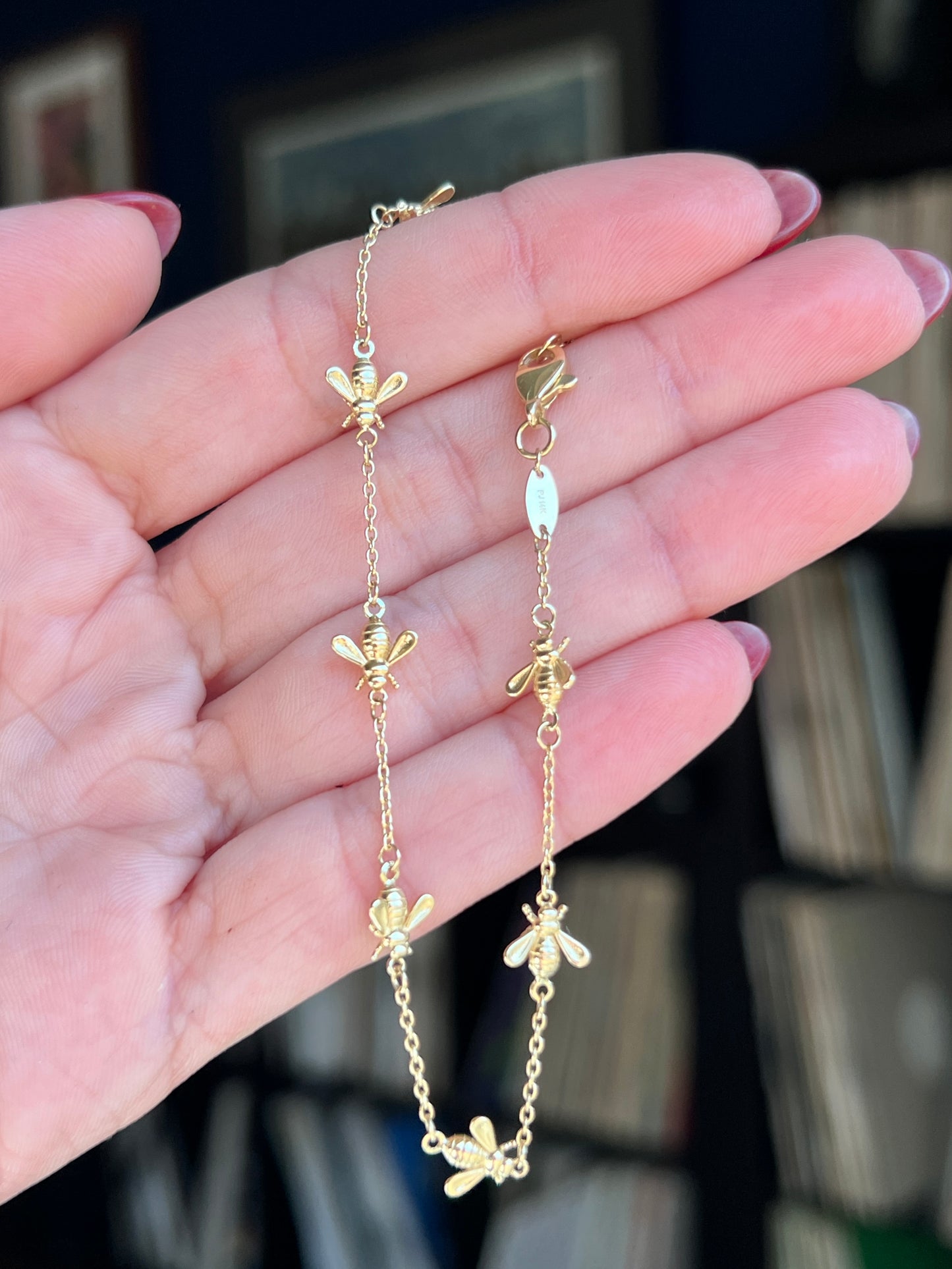 Estate 14k Gold Bees Bracelet
