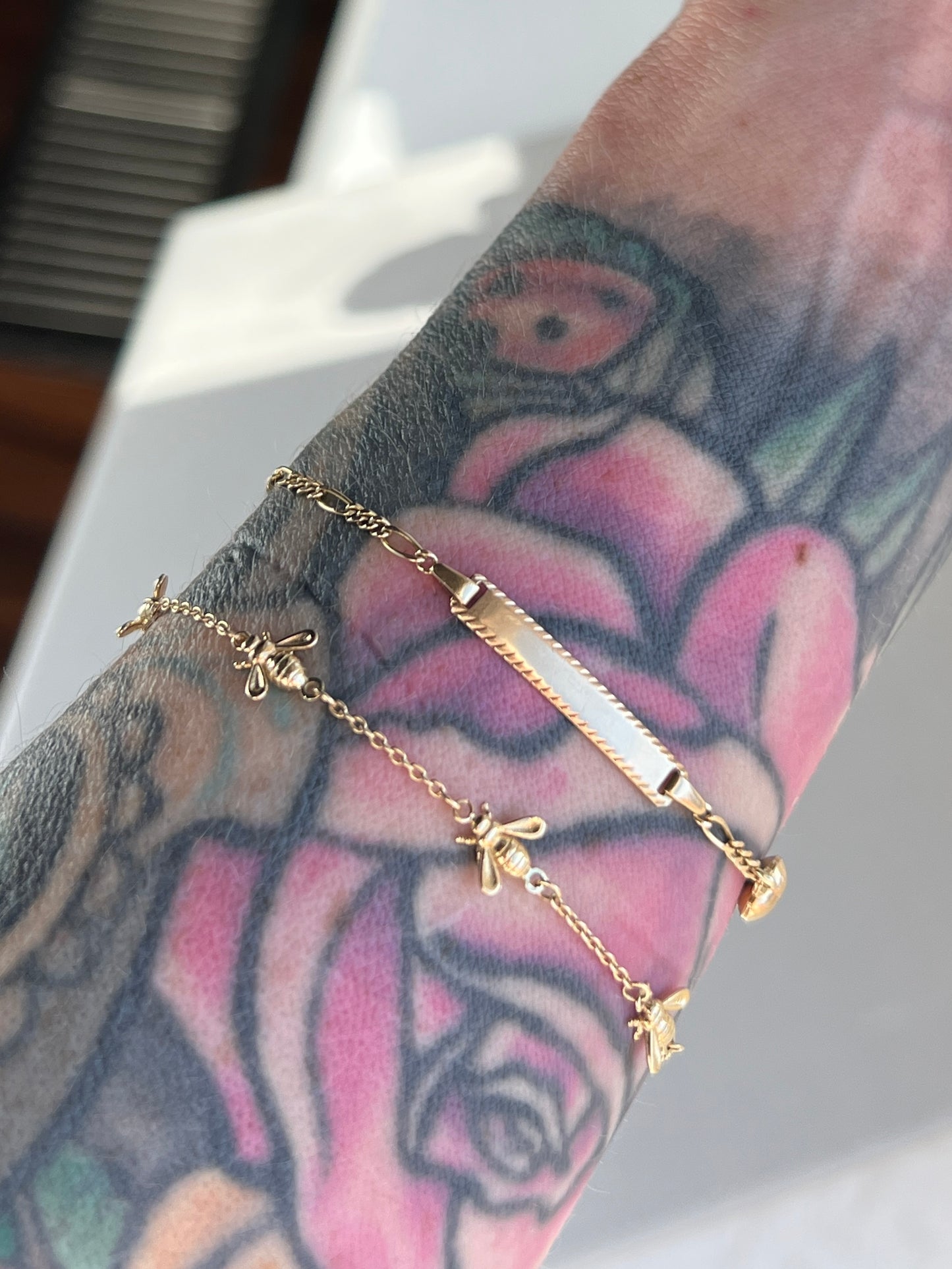 Estate 14k Gold Bees Bracelet