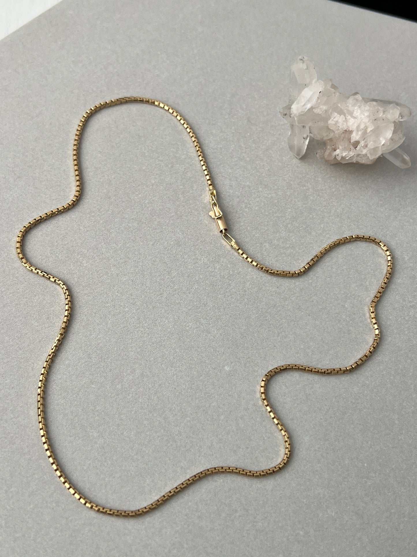 Vintage 14k Gold 17.75” Rounded Box Link Chain