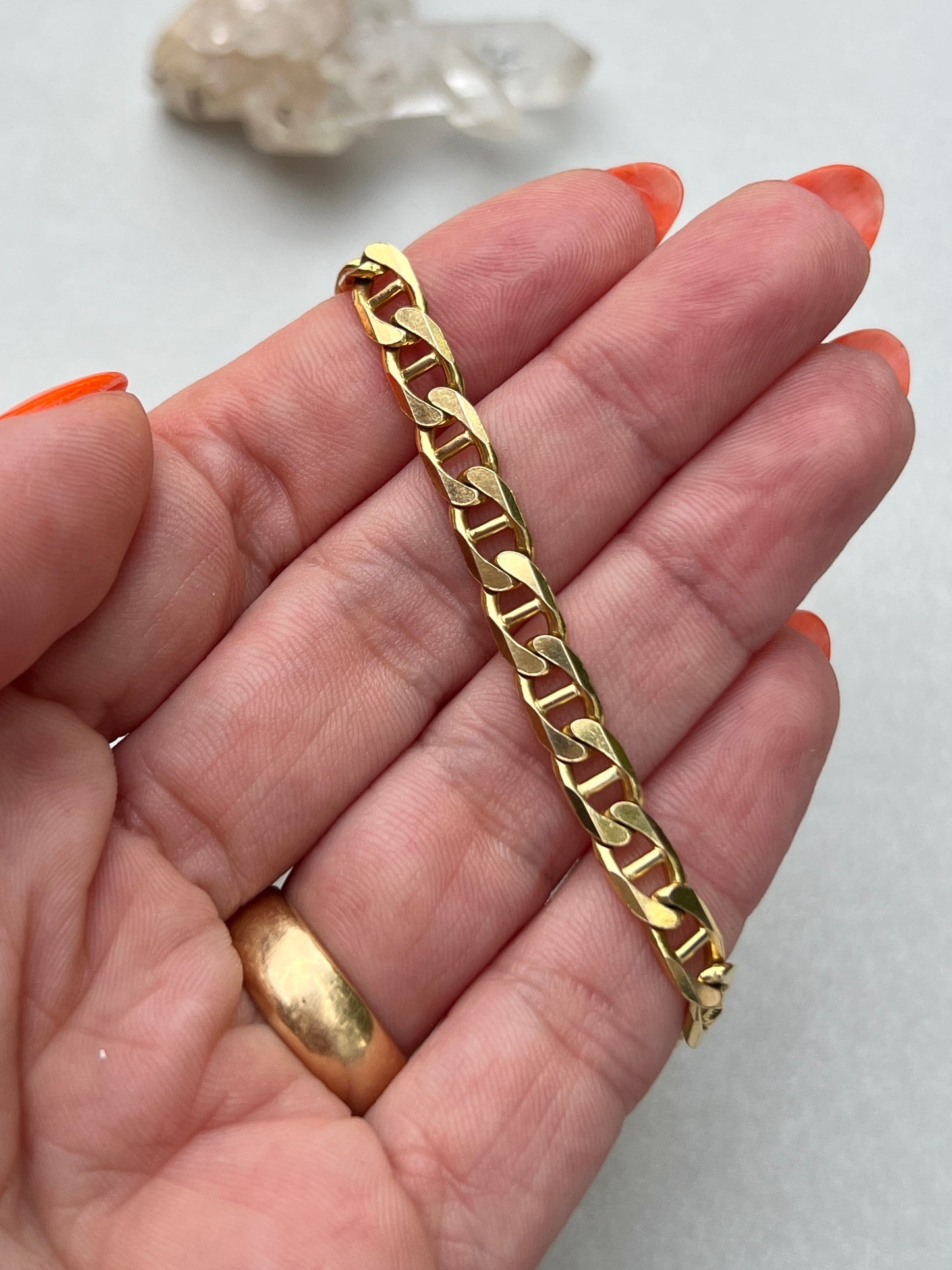 Vintage 14k Gold Heavy Anchor Link Bracelet