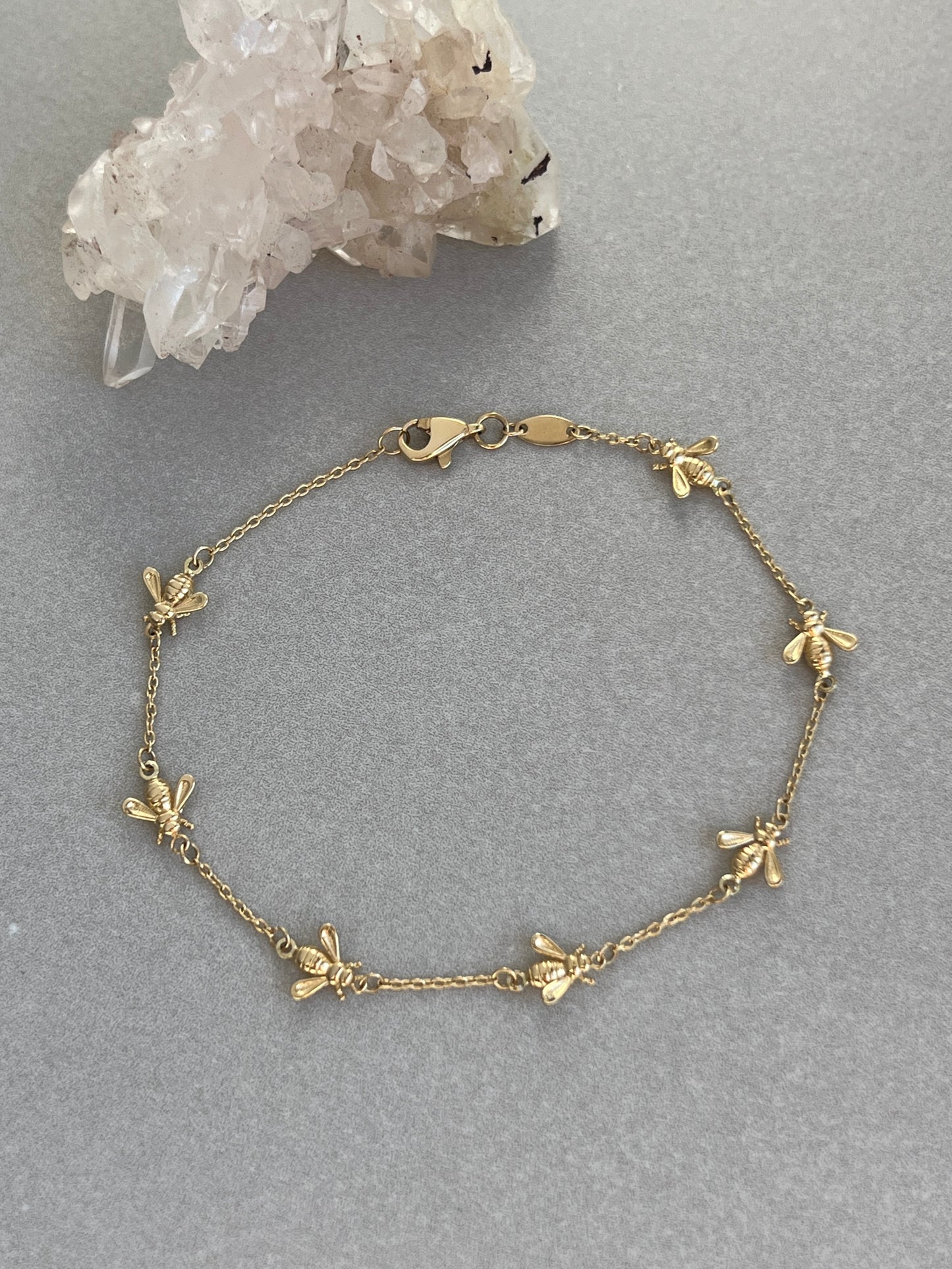 Estate 14k Gold Bees Bracelet