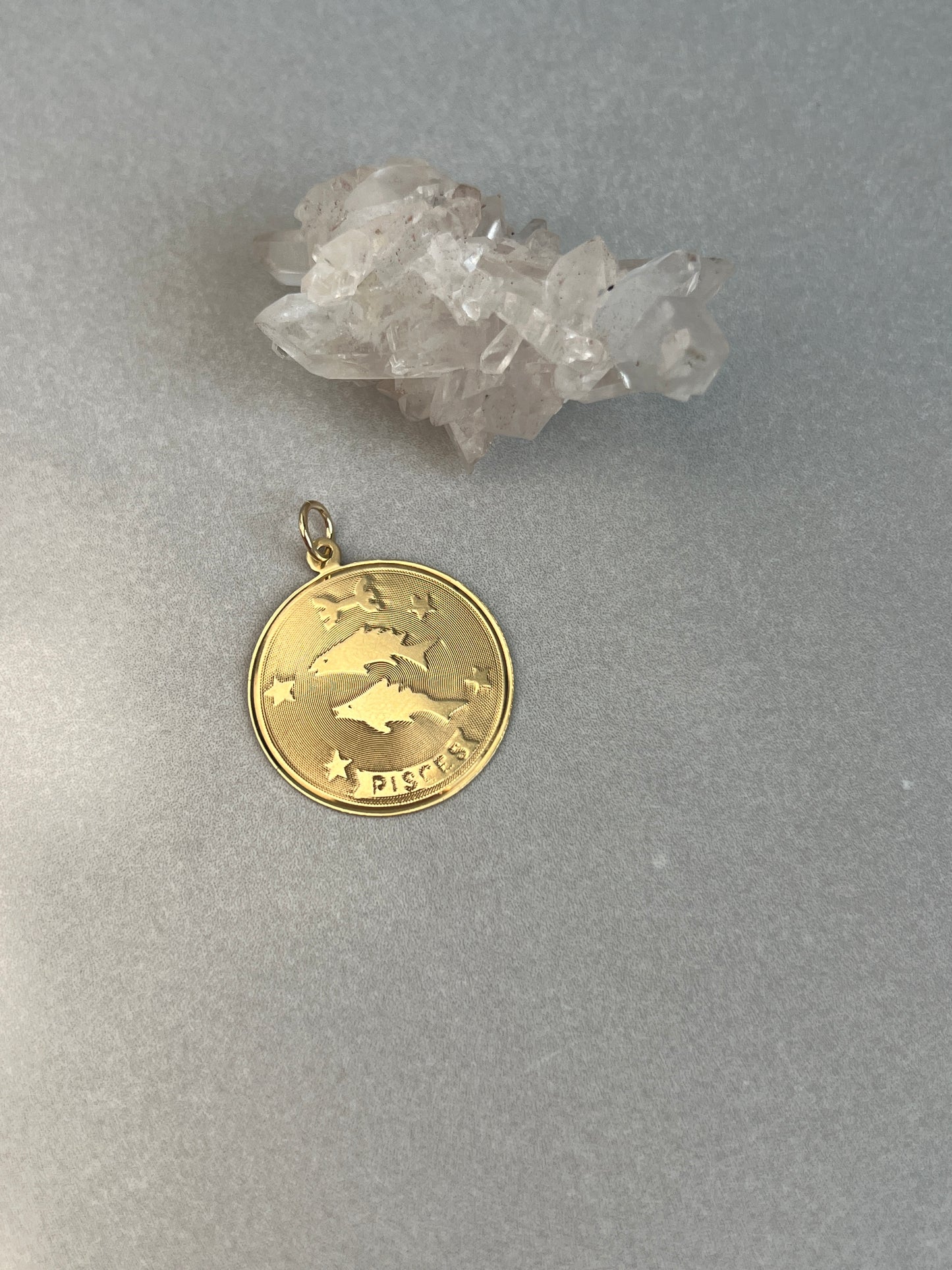 Vintage 14k Gold Pisces Zodiac Coin Charm