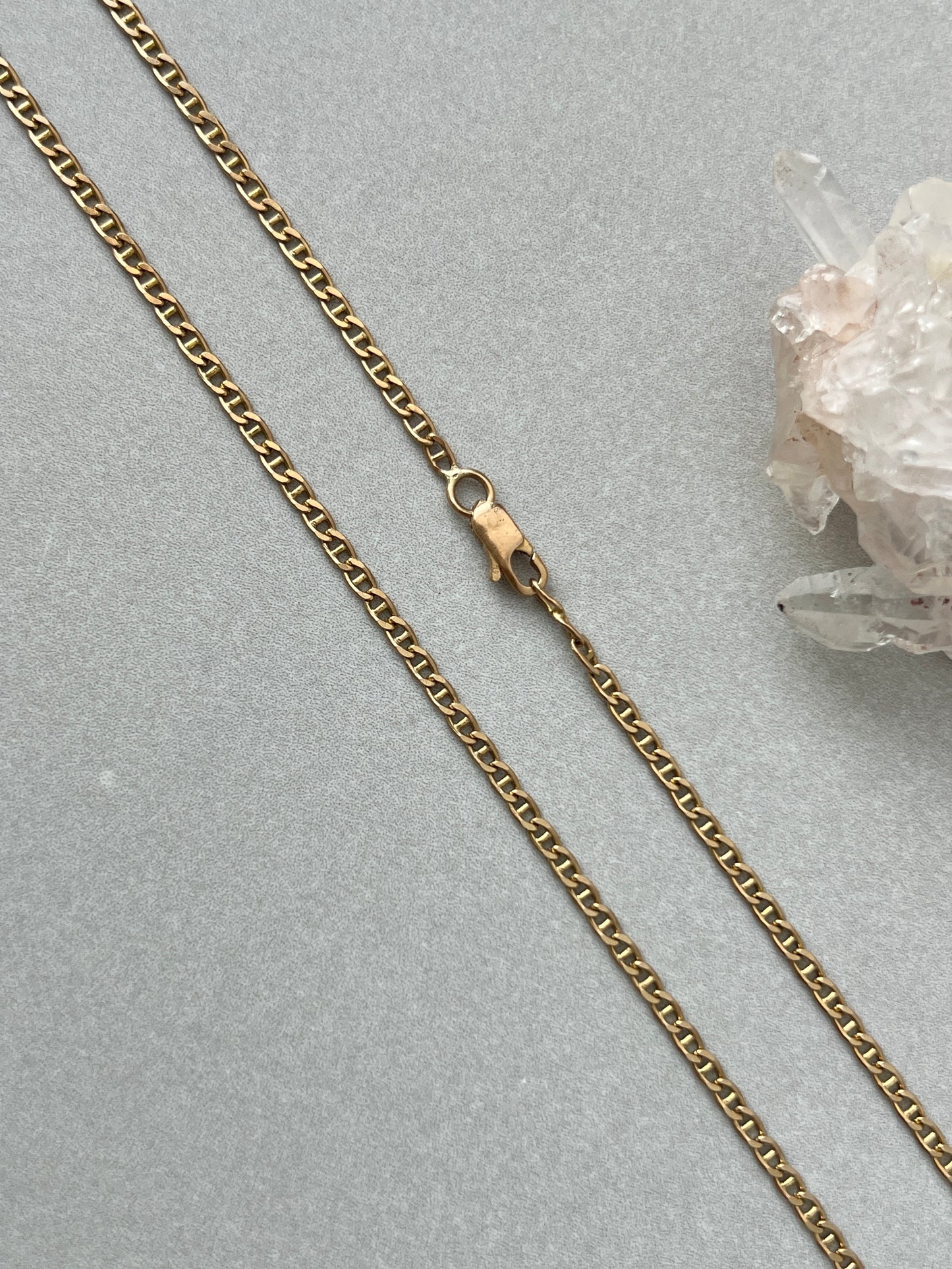 Vintage 14k Gold 20.5” Mariner Link Chain Necklace