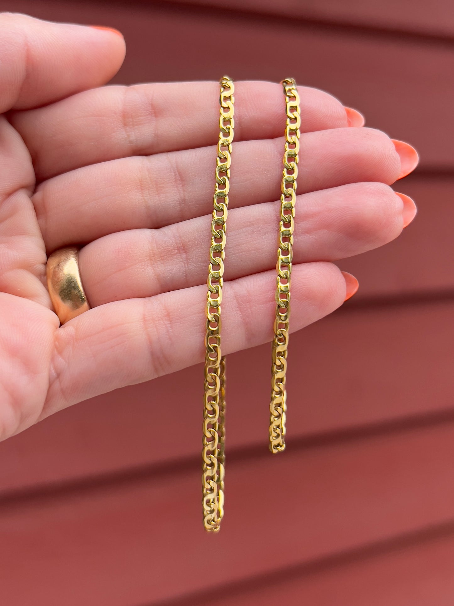 Vintage 18k Gold 7.5” Bird’s Eye Link Bracelet