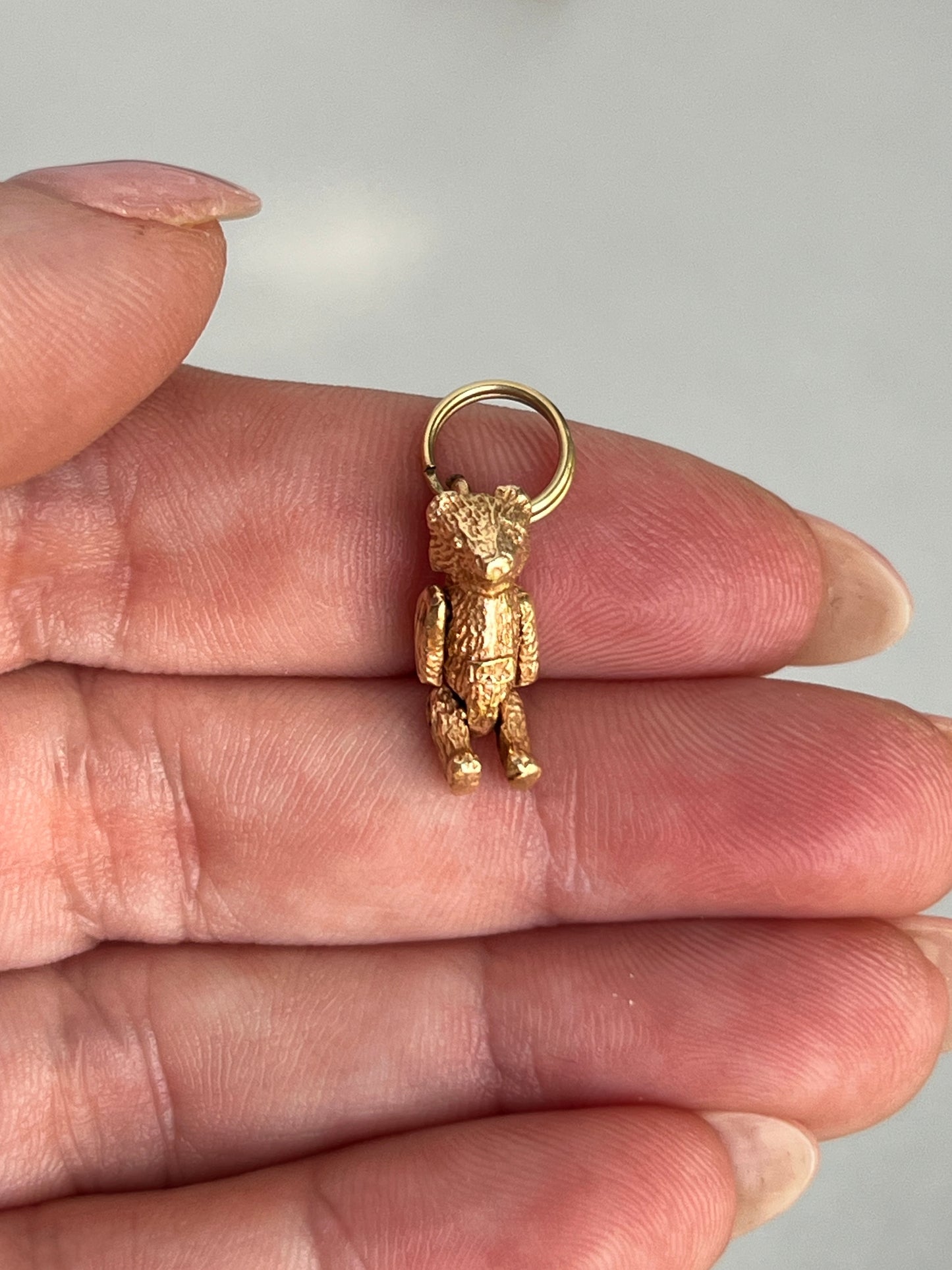 Vintage 14k Gold Articulated Teddy Bear Charm