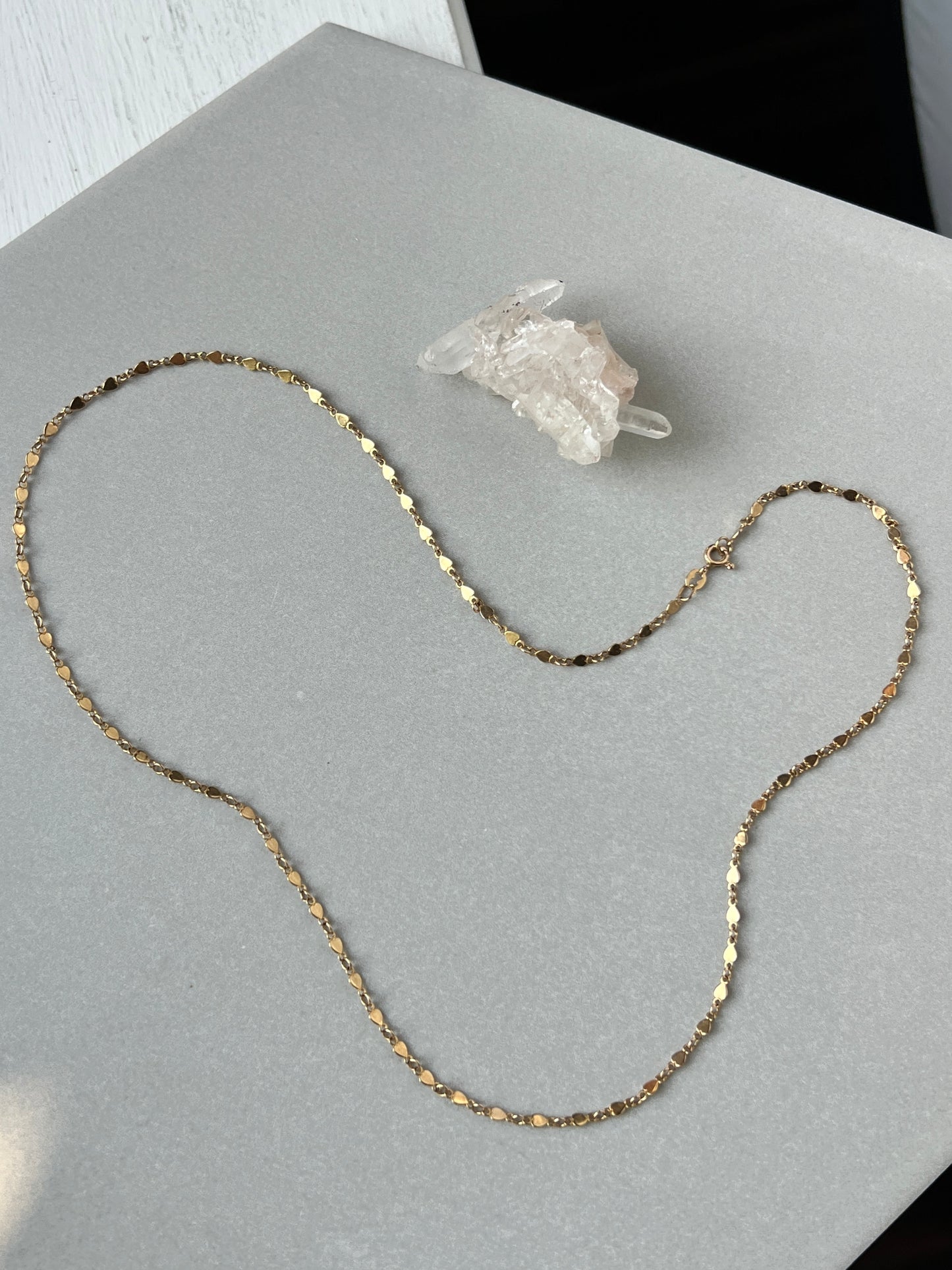 Vintage 14k Gold 21” Baby Heart Link Chain