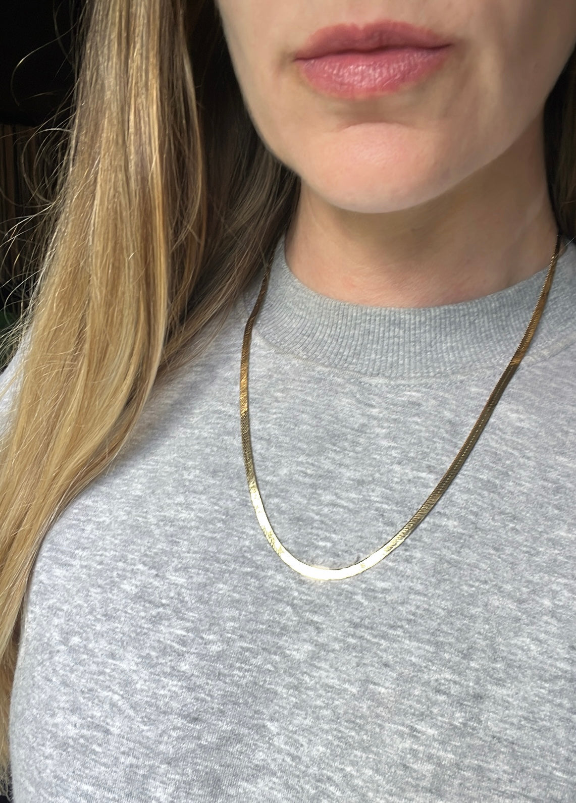 Vintage 14k Gold 20” Herringbone Chain