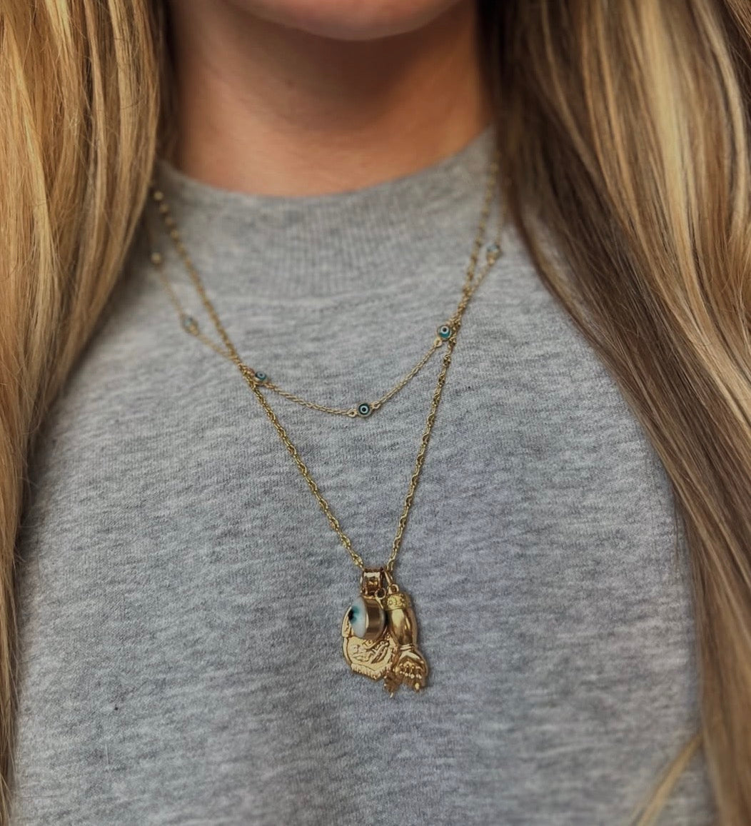 Vintage 14k Gold Double-Sided Evil Eye Charm