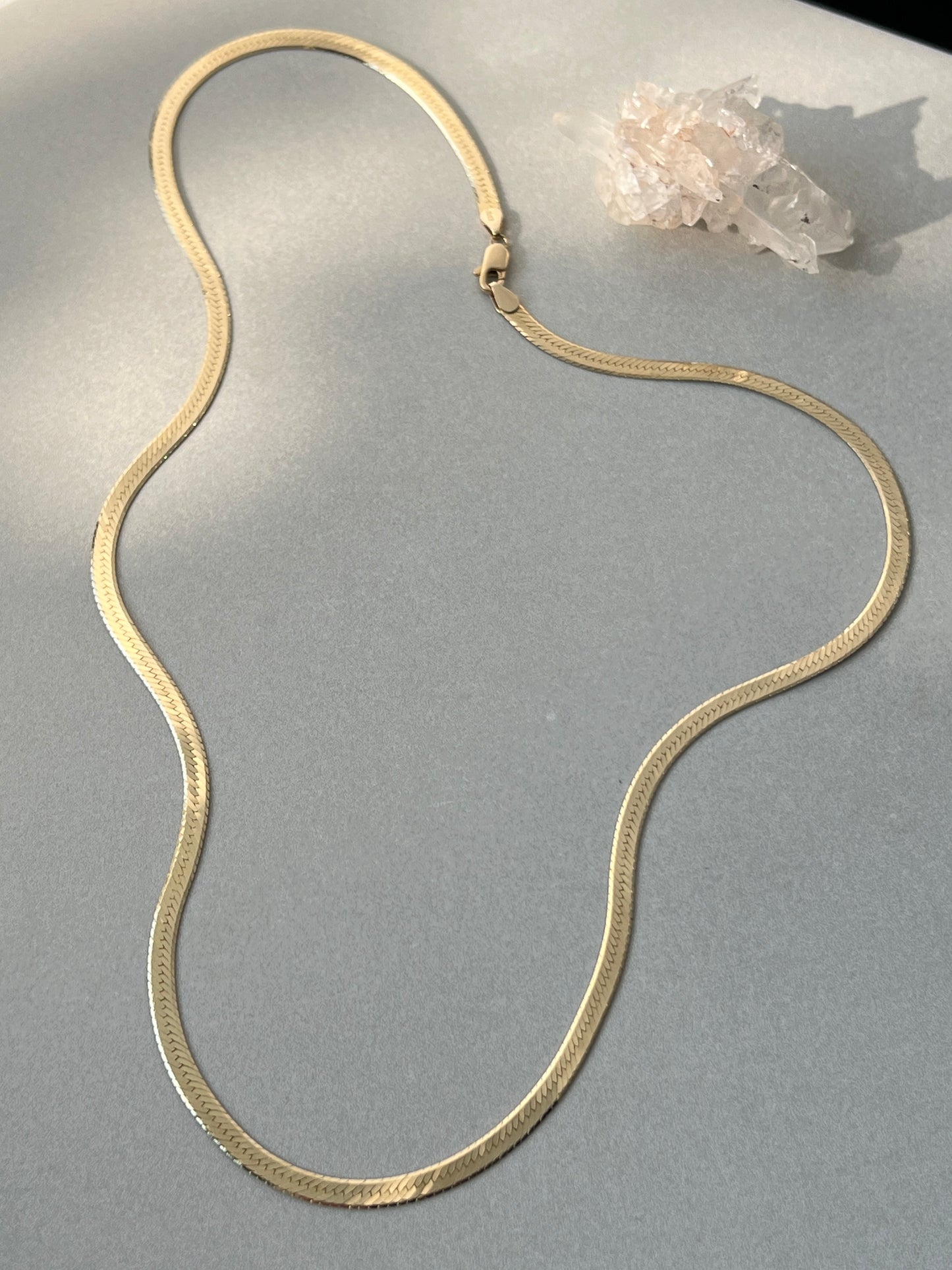 Vintage 14k Gold 20” Herringbone Chain