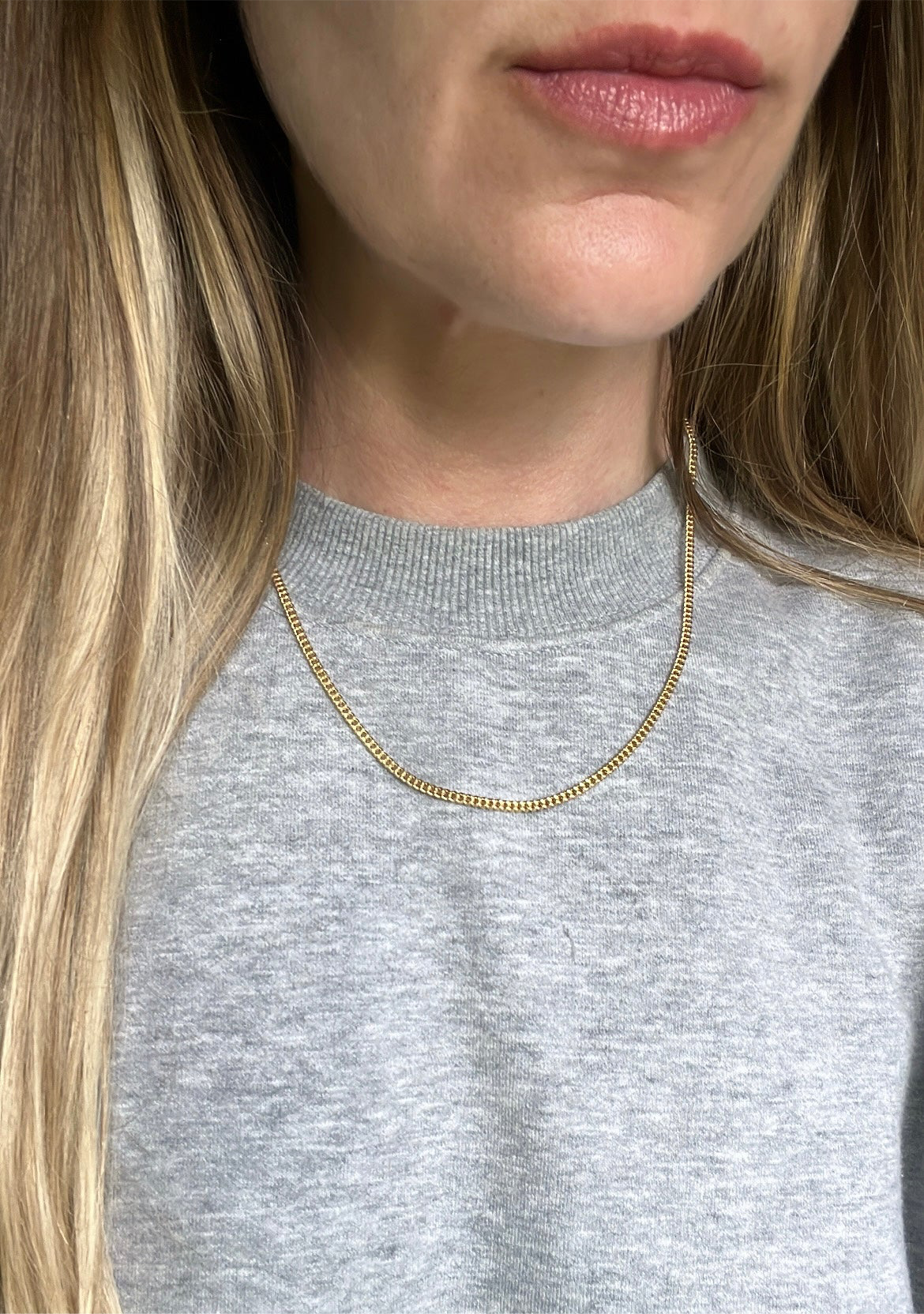 Vintage 14k Gold 17.5” Curb Link Chain