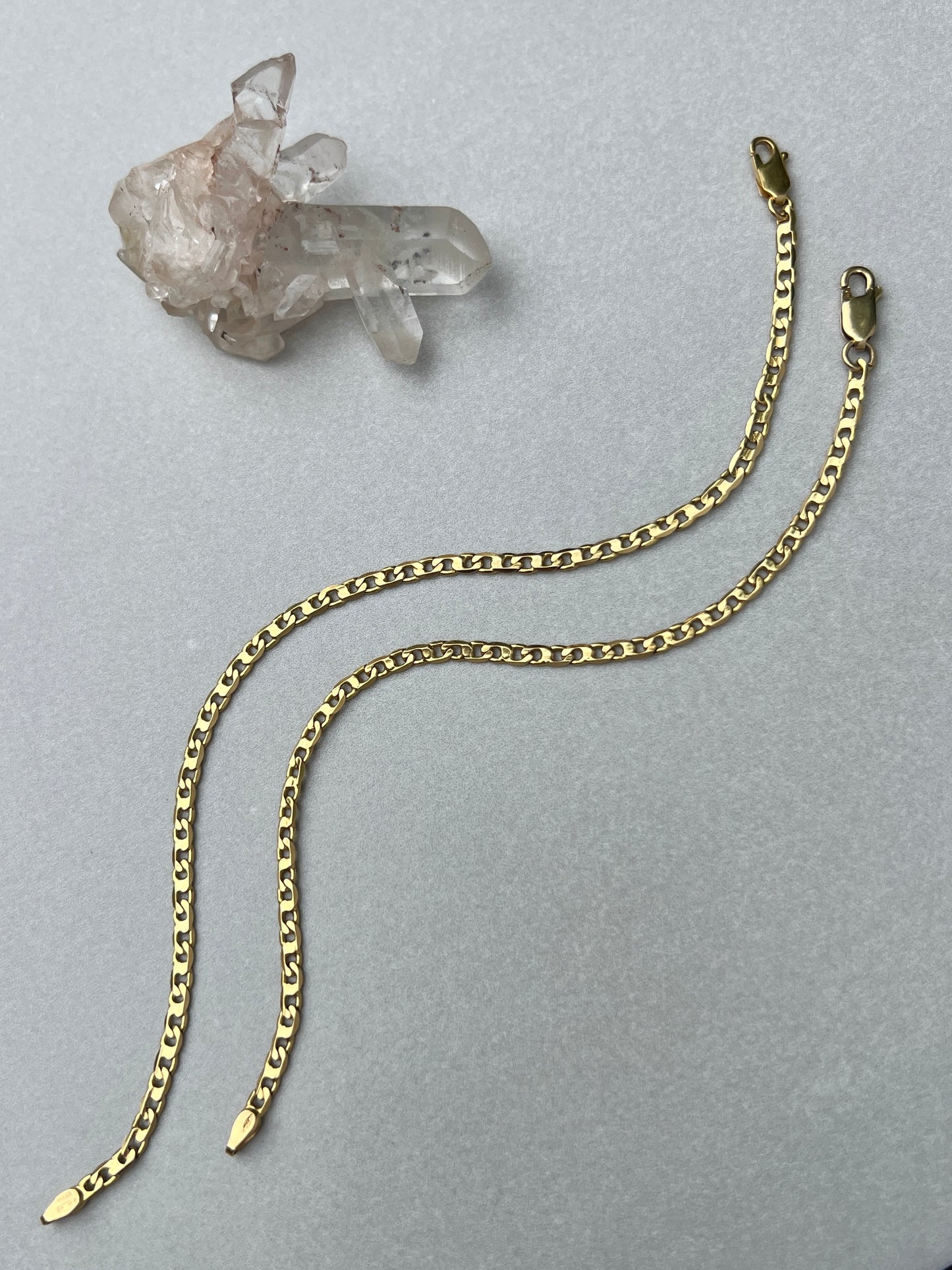 Vintage 18k Gold 7.5” Bird’s Eye Link Bracelet