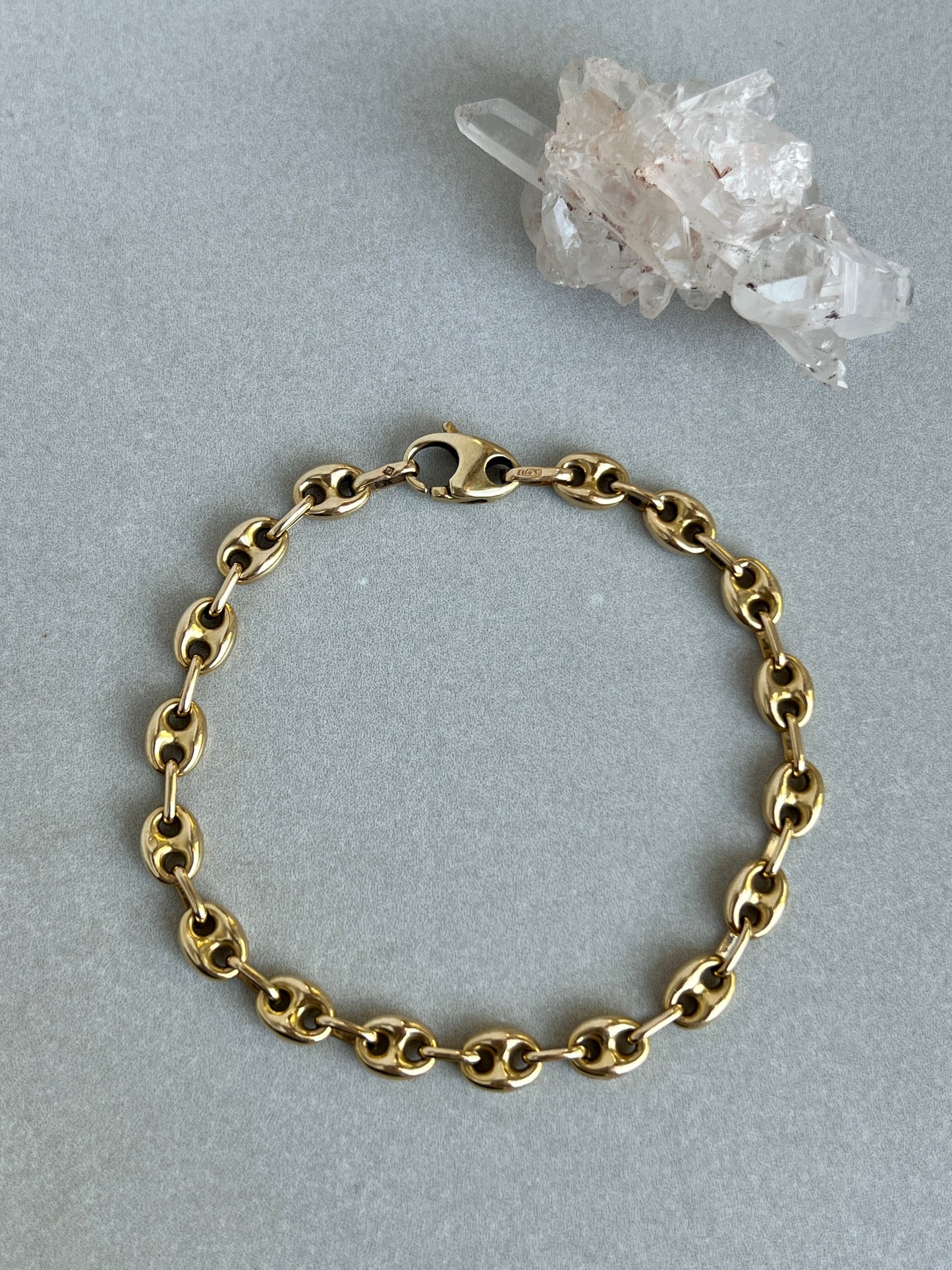 Vintage 14k Gold Puffy Gucci Link Bracelet