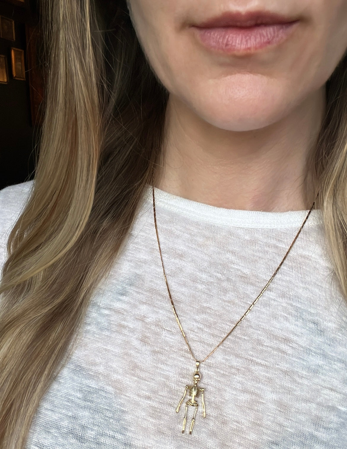 Vintage 9k Articulated Skeleton Charm