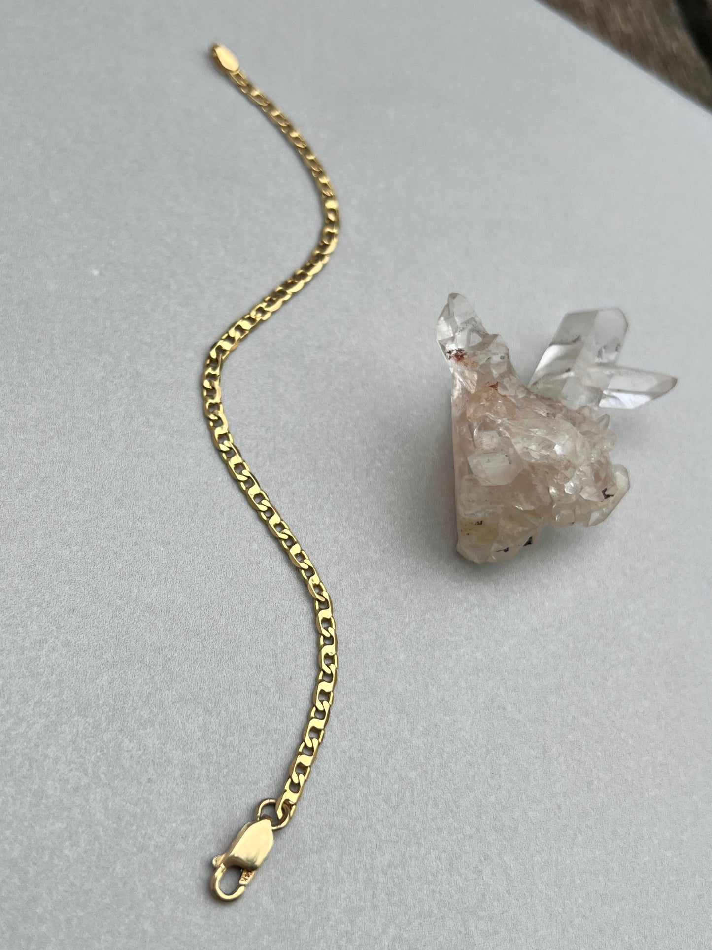Vintage 18k Gold 7.5” Bird’s Eye Link Bracelet