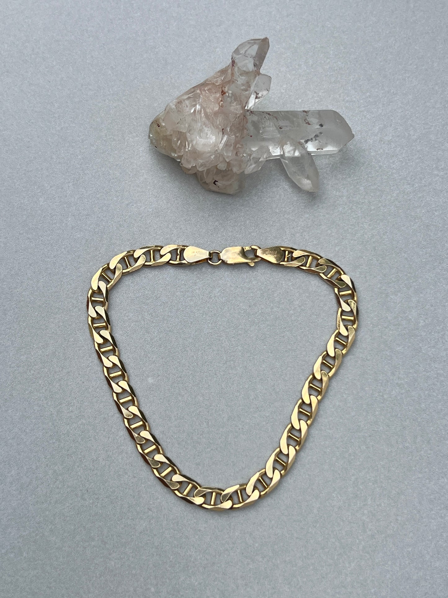Vintage 14k Gold Heavy Anchor Link Bracelet