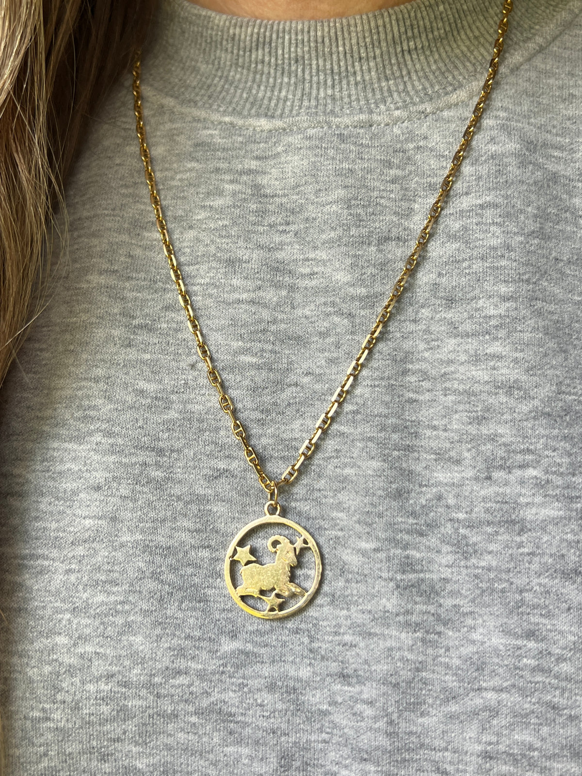 Vintage 14k Gold Celestial Aries Ram Zodiac Charm