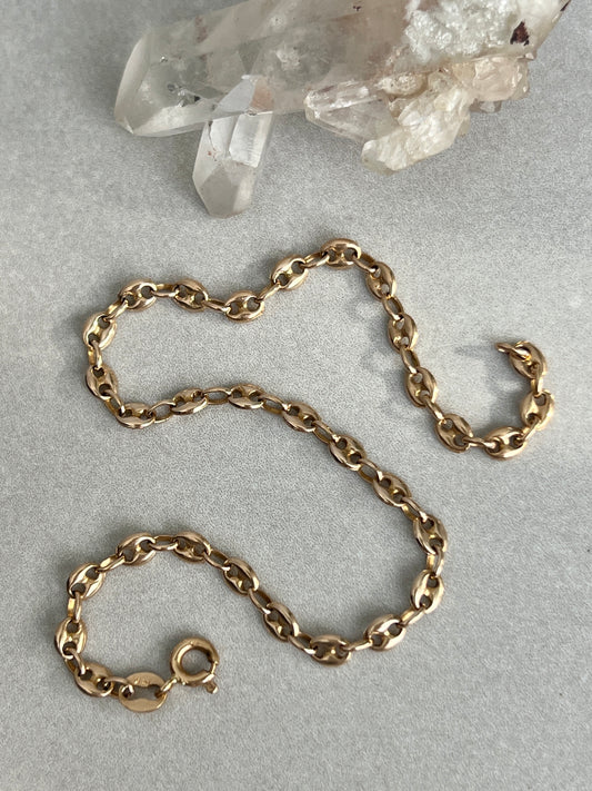 Vintage 14k Gold Puffy Gucci Link Bracelet