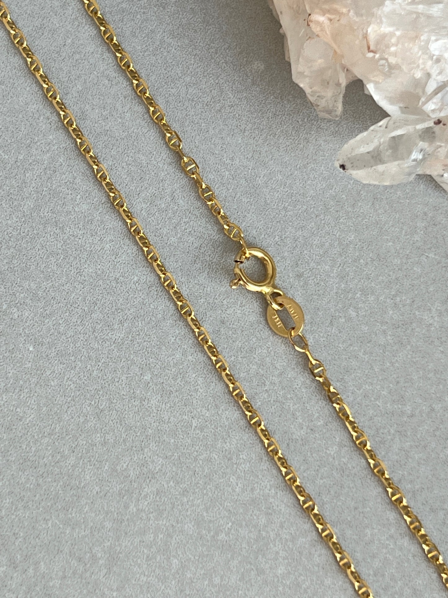 Vintage 14k Gold 24” Baby Anchor Link Chain