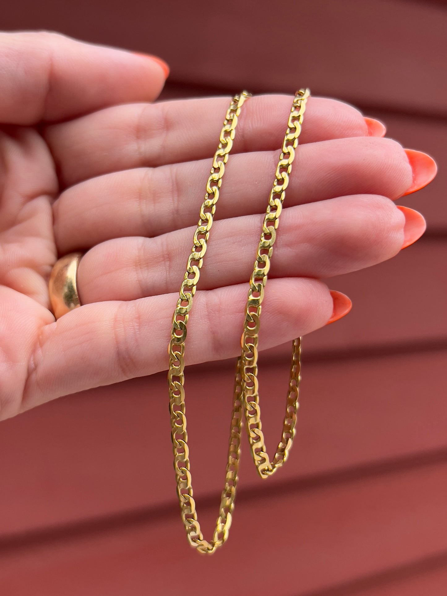 Vintage 18k Gold 7.5” Bird’s Eye Link Bracelet