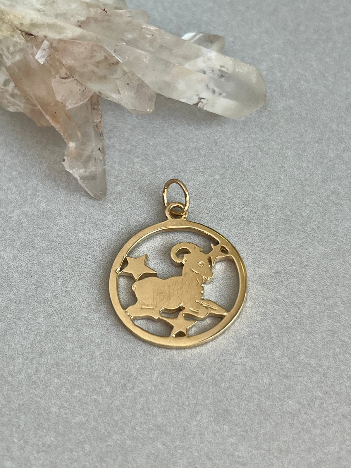 Vintage 14k Gold Celestial Aries Ram Zodiac Charm