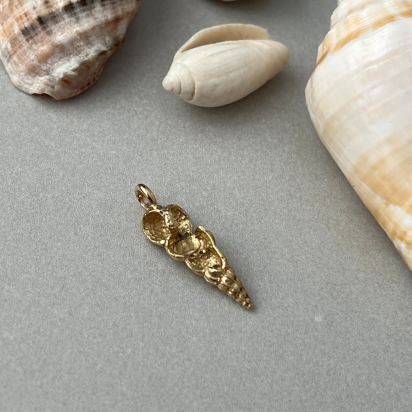 Vintage 14k Gold Spiral Shell Charm