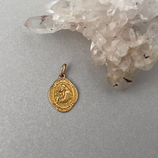 Vintage 18k Gold St Anthony Charm