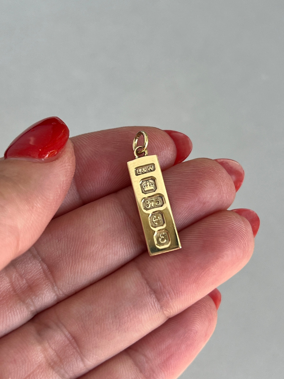 Vintage 9k Gold Ingot Bar Charm