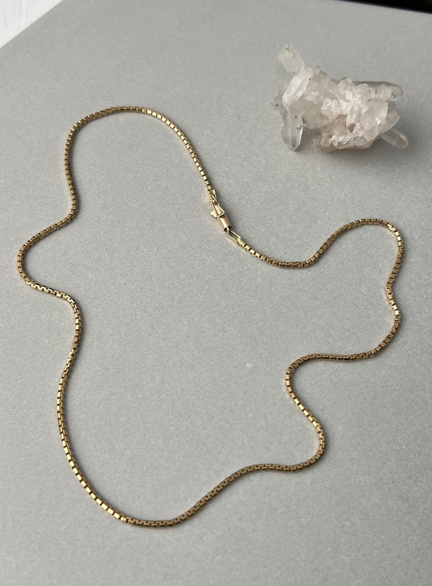 Vintage 14k Gold 17.75” Rounded Box Link Chain
