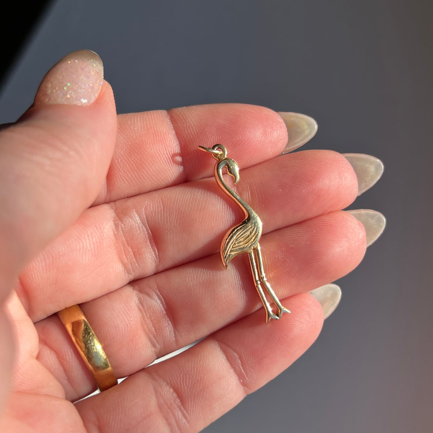 Vintage 14k Flamingo Charm