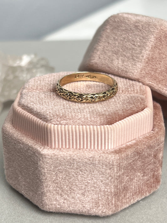 Antique 14k Gold Pansy Eternity Band