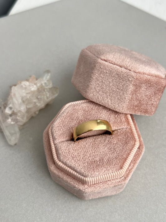 Vintage 18k Gold Wide Cigar Band  with Unique Hallmarks