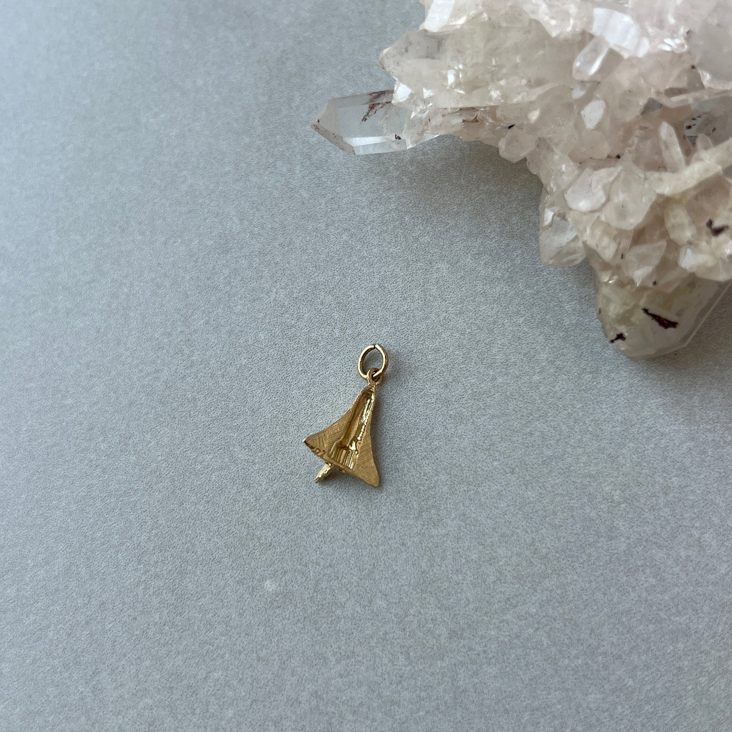 Estate 14k Gold Tiny Spaceship Charm