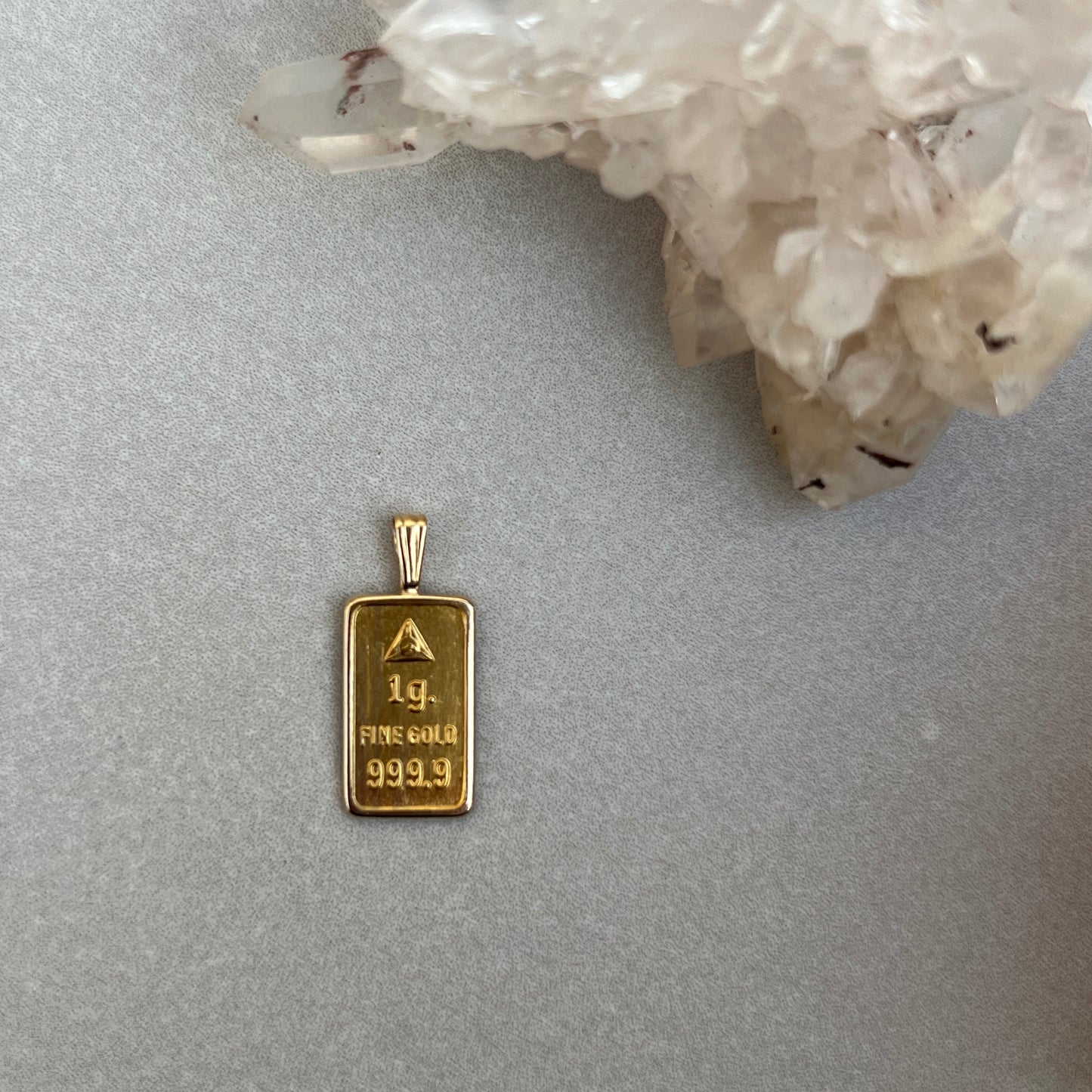 Vintage 24k Fine Gold Rectangular Ingot Charm