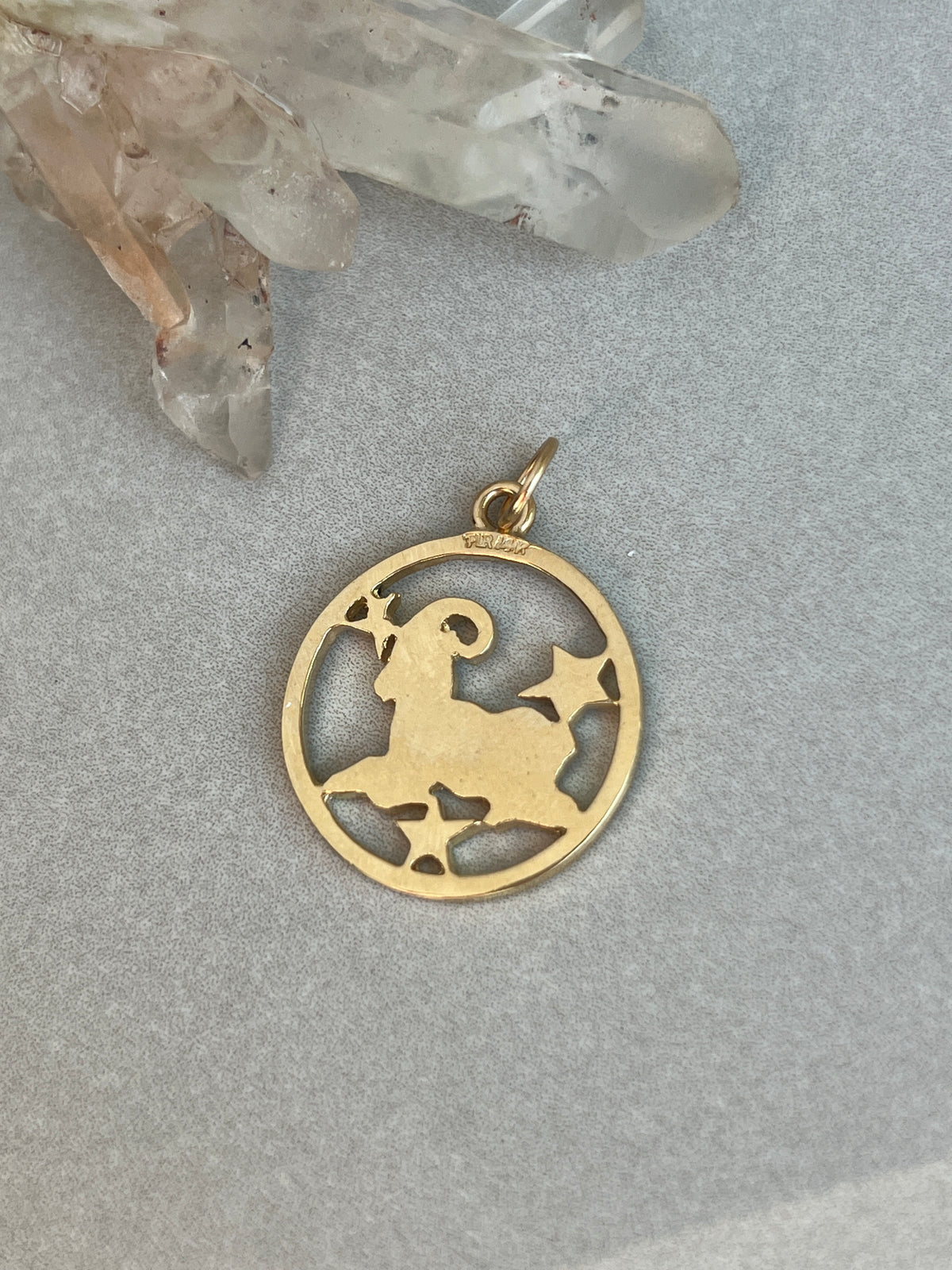 Vintage 14k Gold Celestial Aries Ram Zodiac Charm